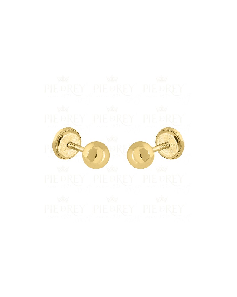 Earrings Plain Ball in Gold