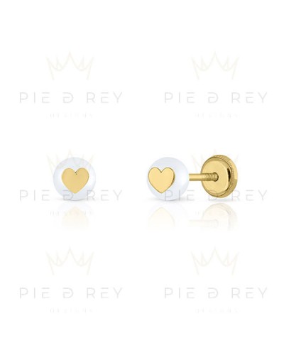 Earrings Pearl Heart