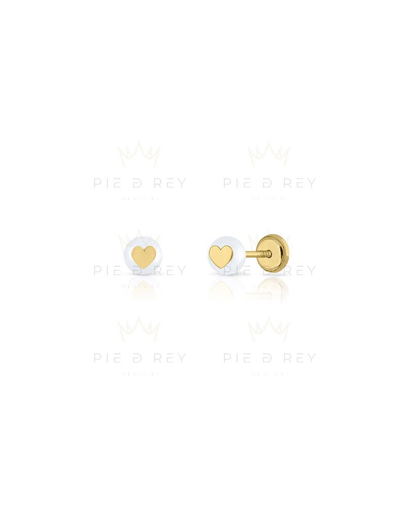 Earrings Pearl Heart