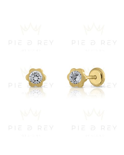 Earrings Daisy Zircon in Gold