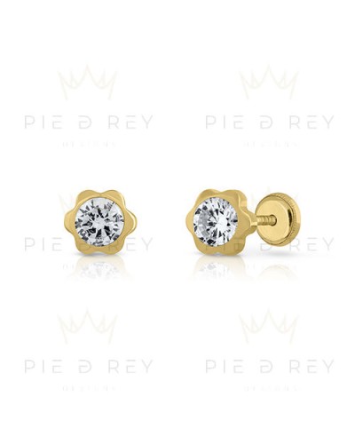 Earrings Daisy Zircon in Gold